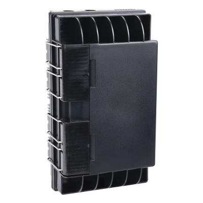 Caja de Empalme de Fibra Óptica, Exterior IP65, Instalación Aérea, Hasta 144 Empalmes
