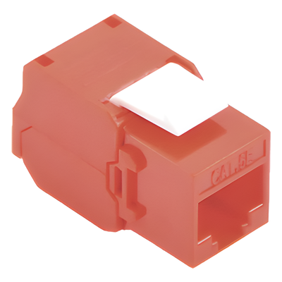 Módulo Jack Keystone Cat6 (Toolless), con Terminación en Ángulo 180 - Color Rojo, Compatible con Faceplate y Patchpanel Linkedpro
