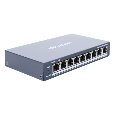 Switch PoE+ / Monitoreable / 8 Puertos 10/100 Mbps PoE+ / 1 Puerto 1000 Mbps de Uplink / Configuración Nube Hik-PartnerPro / Modo Extendido hasta 300 Metros / 110 W - Imagen 4