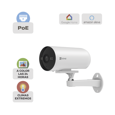 Cámara IP Exterior PoE / Color Night Vision / 3 Megapixel (2K) / AI Detección Humana y Vehiculos / H.265 / Vision Nocturna a Color / IP67 / Audio Bidireccional / Luz y Sirena / Micro SD - Imagen 3