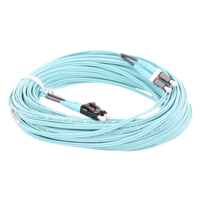 Jumper de Fibra Optica Multimodo 50/125 OM4, LC-LC Duplex, OFNR (Riser), Color Aqua, 20 Metros (65.62 Pies) - Imagen 3