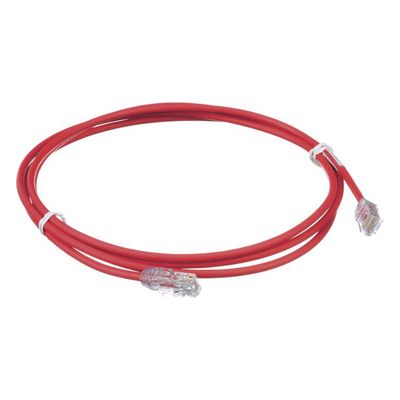Cable de Parcheo UTP Cat6A, CM/LSZH, Diámetro Reducido (28AWG), Color Rojo, 2.13 Metros (7 Pies) - Imagen 4