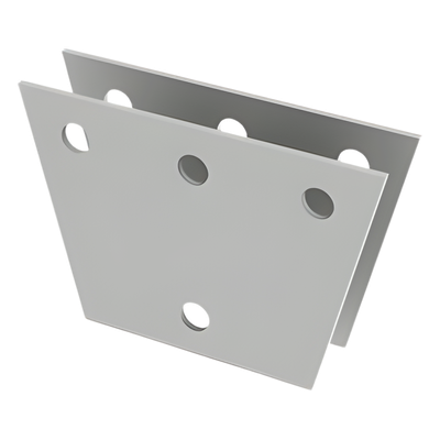 Par de Placas Igualadoras de con Perforaciones para 3 Retenidas. Galvanizado Electrolítico.