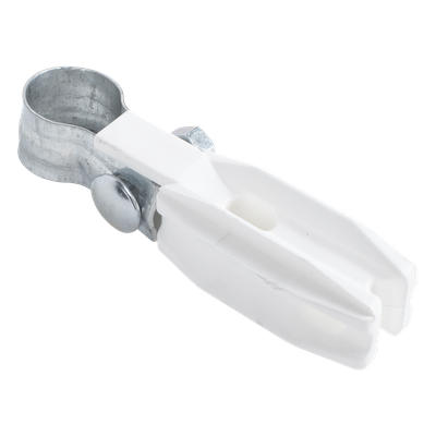 Aislador de Paso o Esquina Blanco con Abrazadera / 1 Pulgada (25 mm) / Resina Virgen 100% / Anti-Arqueo / Acero Galvanizado / Poste Cerco Eléctrico - Imagen 3