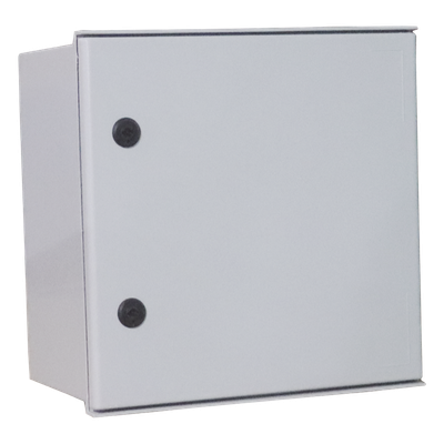 Gabinete de Poliéster IP65 Uso en Intemperie (400 x 400 x 200 mm) con Placa Trasera Interior de Plástico (Incluye Chapa y Llave).