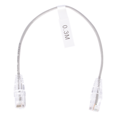 Cable de Parcheo Slim UTP Cat6 - 30 cm (11.81 Pulgadas) Gris Diámetro Reducido (28 AWG) - Imagen 3
