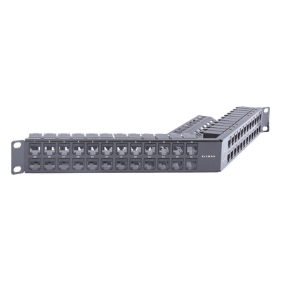 Patch Panel / 48 Puertos / Blindado / Modular / Angulado / 1UR / Alta Densidad - Imagen 3