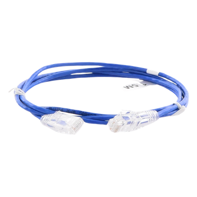 Cable de Parcheo Slim UTP Cat6 - 1.5 Metros (4.92 Pies) Azul Diámetro Reducido (28 AWG) - Imagen 4