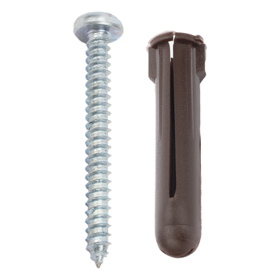 Paquete de 10 taquetes café 1 3/4" y 10 tornillos 10mm x 1 3/4" (1104-05002) - Imagen 9