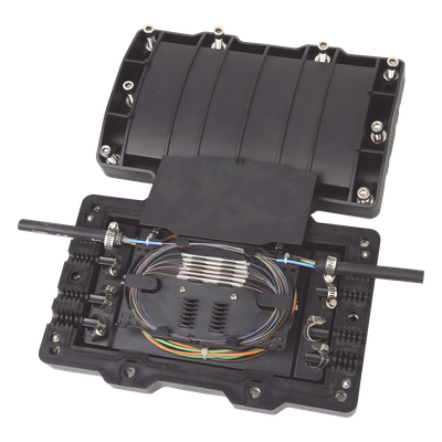 Caja de Distribución de Fibra Óptica Horizontal, hasta 48 Empalmes, Exterior IP68