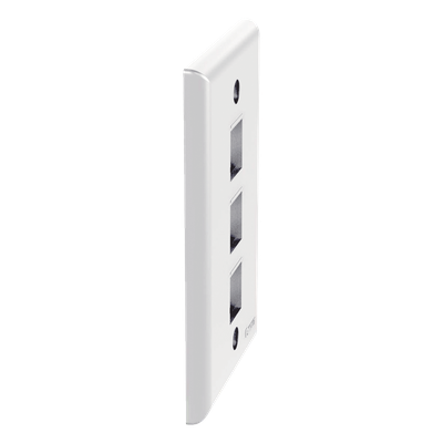 Placa de Pared Vertical, Salida Para 3 Puertos Keystone, Color Blanco - Imagen 5