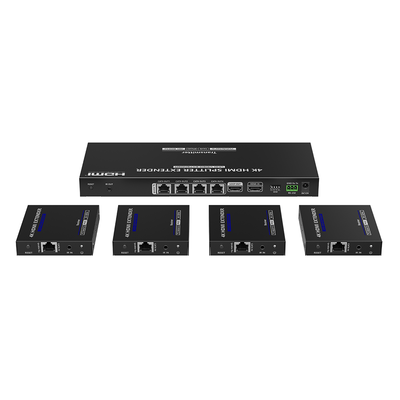Kit Divisor y Extensor HDMI | 1x4 | Hasta 70 m |Resolución 4K @ 60 Hz | Cat 6/6a/7 | IPCOLOR | CERO LATENCIA | EDID | RS232 | Salida Loop / PoC - Imagen 3