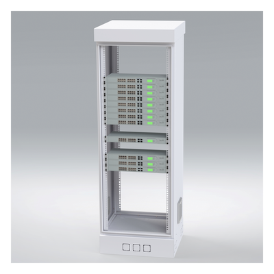 Gabinete para Piso, Capacidad, 31 Unidades de Rack, Doble puerta y Postes frontales e intermedios ajustables, Color Blanco, Se envía el Gabinete Armado. - Imagen 4
