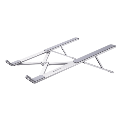 Soporte Portátil de Aluminio para Laptop / Amplia Compatibilidad de 11-17.3" / Ajuste de Altura 46.5 mm-136.5 mm / Capacidad de carga de 5 kg / Diseño Plegable / Material de Aleación de Aluminio + Silicona.