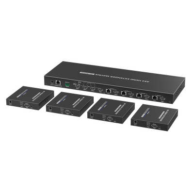 MATRICIAL Y EXTENSOR DE VIDEO HDMI 4 x 4 / 4 Entradas HDMI / 4 Salidas HDMI Loop / 4 Salidas RJ45 para Extender la señal 70 metros por salida /4K / Conmutación por RS232, Control Remoto o Ethernet. - Imagen 3