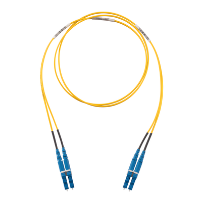 Jumper de Fibra Optica Monomodo 9/125 OS2, LC-LC Duplex, OFNR (Riser), Color Amarillo, 25 Metros (82.02 Pies)