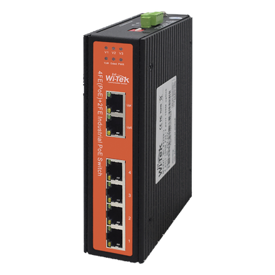 Switch industrial 4 puertos Fast Ethernetcon POE 802.3af/at + 2 puertos UPLINK gigabit - Imagen 4