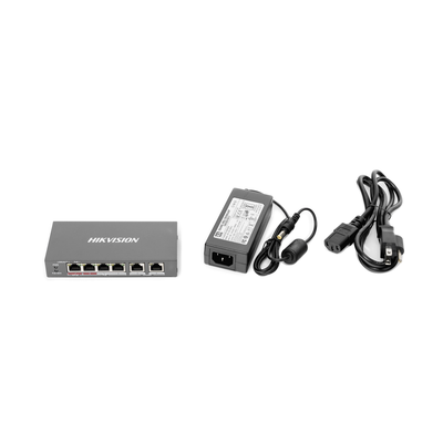 Switch PoE+ / No Administrable / 3 Puertos 10/100 Mbps 802.3 af/at (30 W) + 1 Puerto 10/100 Mbps Hi-PoE (60 W) / 2 Puertos 10/100 Mbps Uplink / Modo Extendido hasta 300 Metros / 60 W - Imagen 7