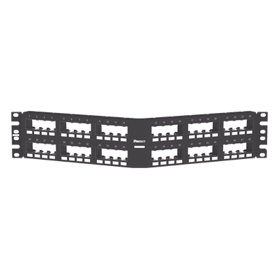 Panel de Parcheo Modular Mini-Com (Sin Conectores), Angulado Instalación la Ras, Sin Blindaje, de 48 Puertos, 2UR - Imagen 3