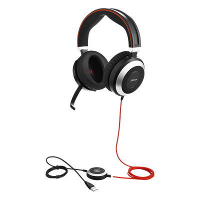 Jabra Evolve 80 con conexión USB / 3.5mm, cancelación activa/pasiva de ruido con indicador de ocupado (7899-823-109)