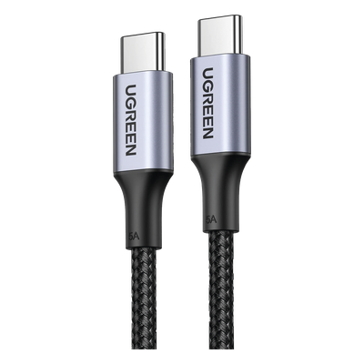 Cable USB-C a USB-C | 2 Metros | Carga Rápida de hasta 100W | Transferencia de datos 480 Mbps | PD3.0 | QC4.0/3.0/2.0 | FPC | AFC | Protección Integrada| Caja de Aluminio | Nylon Trenzado | Amplia Compatibilidad | Color Negro.