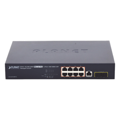 Switch Administrable Capa 2, 8 Puertos PoE 802.3af/at Gigabit, 140 W Max, 2 Puertos SFP, Modo Extendido Hasta 250 m, Soporta Administración en Nube CloudNMS ( HW Rev. 3.0 en Adelante). - Imagen 3