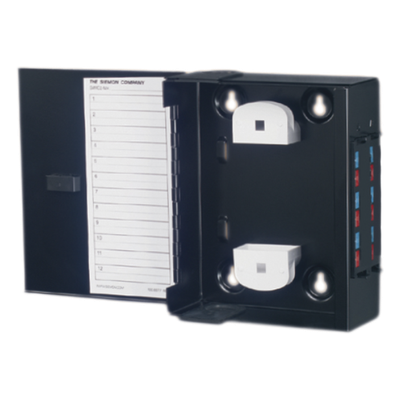 Mini Caja de Conexión de Fibra Óptica, Para Montaje en Pared, Hasta 48 Puertos LC (Acepta Dos Placas Acopladoras), Color Negro