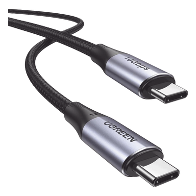 Cable USB-C a USB-C 3.2 Thunderbolt | 1 Metro | 240W | 10 Gbps | 480 Mbps | Soporta Video 4K@60Hz| Chip E-Market Inteligente | Carcasa de Aluminio | Nylon Trenzado | Blindaje de 4 capas.