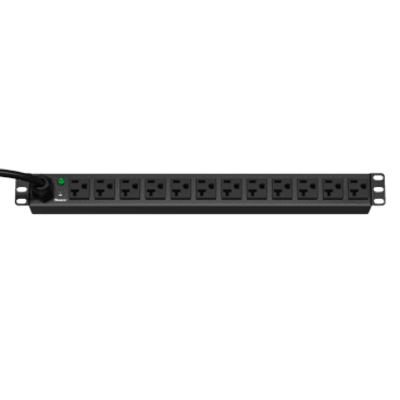 PDU ES2P Básico para Distribución de Energía, Enchufe de Entrada NEMA 5-20P, Con 12 Contactos NEMA 5-20R, Instalación Horizontal de 19in, 1UR, 20 Amp, 120 Vca