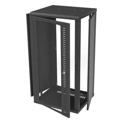 Gabinete para Montaje en Pared, Puerta de Cristal Templado, Cuerpo Fijo con Rack 19" de 24 Unidades - Imagen 3