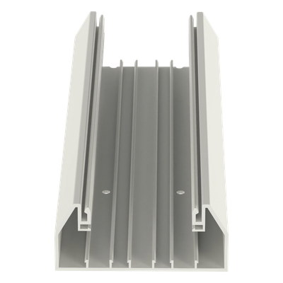Base para canaleta T-70, de PVC rígido, con orificios perforados para montaje, 103.3 x 44.9 x 2400 mm, Color Blanco Mate - Imagen 3