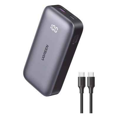 Mini Power Bank 30W | 10 000 mAh | 2 Puertos PD3.0, USB C+A | Carga Rápida | Pantalla Digital | Compatible con iPhone 16 Pro Max/15/14, MacBook Air, iPad, Galaxy S24 Ultra, | Color Negro. - Imagen 3