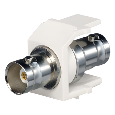Módulo Acoplador Coaxial Tipo BNC, Keystone, de 50 Ohms, Color Marfil
