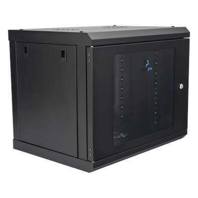 Gabinete de Pared con Puerta de Cristal Templado, 455 mm de Profundidad, 9U Rack de 19'', Acero Reforzado - Imagen 5
