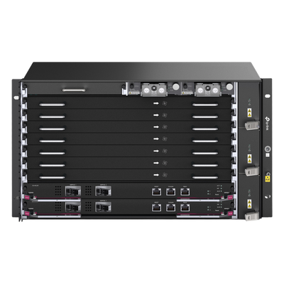Chassis Optical Line Terminal (OLT) / 7 Slots de Servicio / 160 Gbit/s por Slot / GPON 2.5Gbps + XGS-PON 10Gbps / Gestión Centralizada DPMS / 1:256 Split Ratio / Dual Main Control Redundante / L2+L3 Avanzado