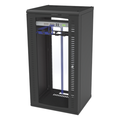 Gabinete para Montaje en Pared, Puerta de Cristal Templado, Cuerpo Fijo con Rack 19" de 24 Unidades - Imagen 6