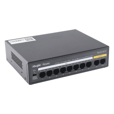 Switch PoE+ no Administrable, Hasta 110 Watts, 8 puertos PoE+ y 2 Uplinks 10/100 - Imagen 4