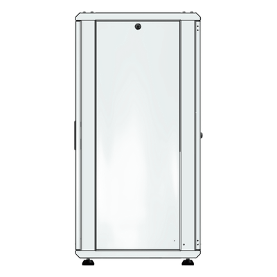 Gabinete Rack 24 Unidades / 19 Pulgadas / Puerta de Cristal / Piso / Acero Calibres 16-18-20 / 750 Kg Carga / 600x605x1190 mm (23.6x23.8x46.9 in) / Vidrio con Cerradura, Niveladores Incluidos - Imagen 4