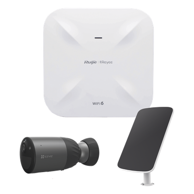 Kit de Cámaras Wi-Fi  con Access Point/ Incluye 1 Cámara de Batería  CS-BC1C / 1 Pane solar Mod. CS-CMT-SOLARPANEL-E / 1 Access Point RG-RAP6260(G)