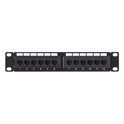 Panel de parcheo de impacto (110) UTP de 12 puertos Cat6, 10in 