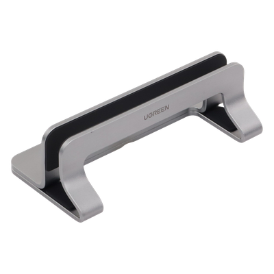 Soporte Vertical para Laptop / Adecuado para escritorio / Anchura Ajustable (12-26mm) / Amplia compatibilidad / Anti-Arañazos / Anti-Deslizante /Ajustable Mediante Tornillos / Color Plata / Aluminio + Silicona - Imagen 6