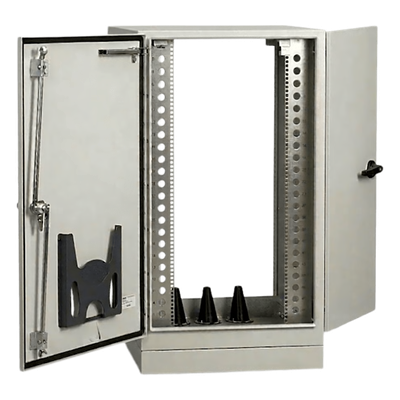 Gabinete para Exterior Tipo 4X Doble Puerta de 43 UR / Aluminio Soldado / 2134 x 762 x 1118 mm (84 x 30 x 44 in) / Exterior IP66 / Montaje Almohadilla / Aire de Precisión / Gris RAL 7035 - Imagen 3
