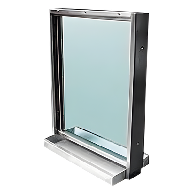  Ventana blindada Nivel III / Acero Inoxidable / 38mm de espesor / Charola pasa documentos / 60cm x 50cm.