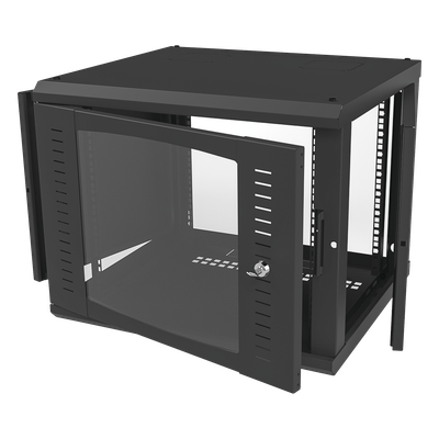 Gabinete para Montaje en Pared Fijo, con 9 Unidades de Rack, de 19in, Puerta de Cristal Templado, Fabricado en Acero - Imagen 3
