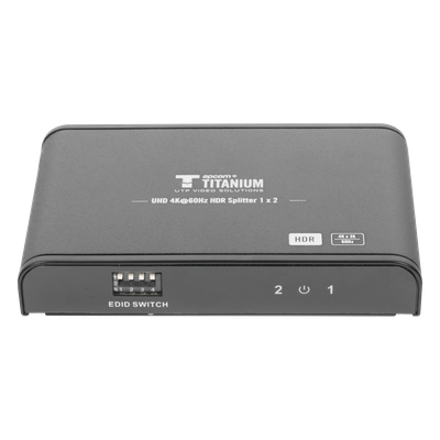 Divisor (Splitter) HDMI 4K de 1 Entrada a 2 Salidas (Simultaneas) / Soporta 4K×2K / Ajuste de resoluciones EDID / HDR / HDMI 2.0 /  HDCP 2.2  / Soporta formatos de Audio Dolby Digital / Longitud del cable de entrada y salida ≤10m.