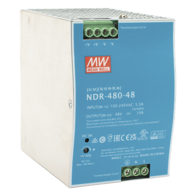 Fuente de Poder Industrial de 480W, salida 48 Vcc, para montaje en riel Din - Imagen 4