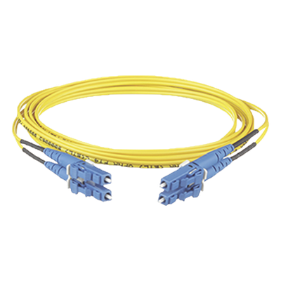 Jumper de Fibra Optica Monomodo 9/125 OS2, LC-LC Duplex, OFNR (Riser), Color Amarillo, 7 Metros (22.97 Pies)