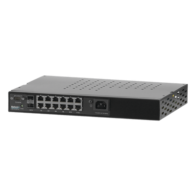 Switch WISP PoE Administrable de 14 puertos (12 PoE Gigabit + 2 SFP) 400W, entrada de 110/220 Vca