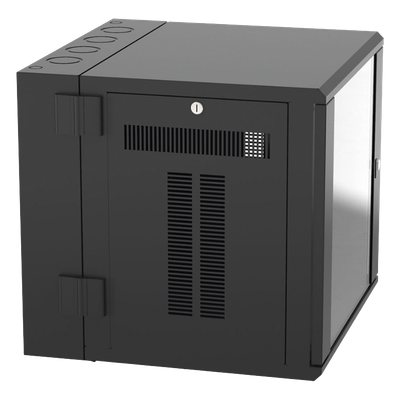Gabinete PanZone de Montaje en Pared, de 19in, Puerta con Ventana de Seguridad, 12 UR, 635mm de Profundidad, Color Negro - Imagen 3