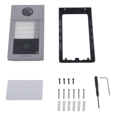 Videoportero IP 2 Megapixel / Llamada y Apertura Remota desde App Hik-Connect (Requiere monitor )/ PoE / Exterior IP65 + Antivandalico IK08 / 4 Departamento / Apertura con Tarjeta / Soporta 2 Puertas y hasta 6 Monitores - Imagen 6